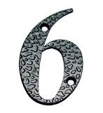 Цифра 6 черный матовый 63204