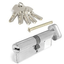 Цилиндровый механизм (личинка) SM-90-С-NI  (Апекс) Никель перфорированный ключ/вертушка 61297