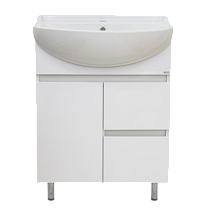 Тумба Амур 60 напольная с 2 ящ. ПВХ+раковина мебельная Амур-60 64275