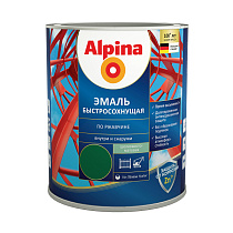 Грунт-эмаль по ржавчине быстросохнущая зеленая (RAL 6005) 0,75л "ALPINA" 73272