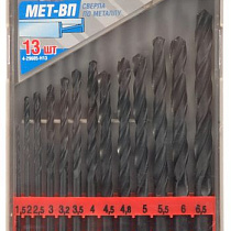 Набор ЗУБР свёрла по металлу, быстрорежущая сталь, 1,5-6,5мм, 13шт 32741