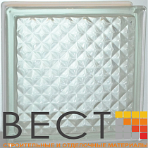 Стеклоблок "Инка" бесцветный 19*19*8 см. Glass Block Clear 1919/8 Inca 67545