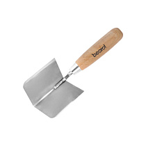 Кельма для внутренних углов, нержавеющая сталь 80х60 мм деревянная ручка "BEOROL" 73886