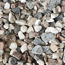 Мраморная крошка микс галтованная 4 цвета, фр. 10-20мм (белая,черная,розовая,коричневая) 74063