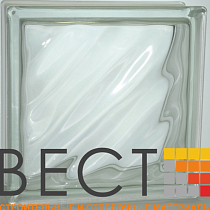 Стеклоблок "Диагональная волна" бесцветный 19*19*8 см. Glass Block Clear 1919/8 Digona 67544