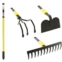 Набор садовый 4 предм.(грабли,тяпка,культиватор,телескоп.,рукоятка) (1/6) "Феона" 50137
