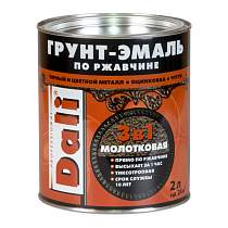 Грунт-эмаль по ржавчине "DALI" 3 в 1 молотковая зеленая 2л (3) "Рогнеда" 68793