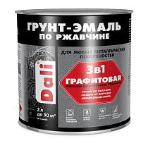 Грунт-эмаль по ржавчине "DALI"графитовая 3 в 1 серая 2л (6) Рогнеда 71336