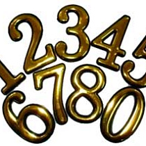 Цифра номера дверного "5" (золото) самоклеющ. 48013