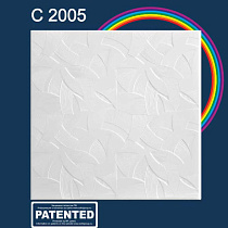 Плита потолочная экструдированная Декор Белая С2005 (уп 2кв.м./8шт) 72832
