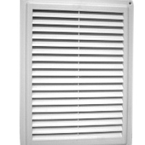 Решетка вент. пластик 175х175 с сеткой, белая 00063