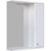 Зеркальный шкаф Афина 60 правый, с подсветкой, белый, ПВХ SanStar 67160