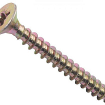 Саморез желтопассивированный 3,8 х 45 мм, с потайной головкой, крупная резьба, для крепления гипсокартона (6500) 00463