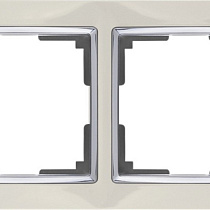 Рамка на 2 поста Snabb (слоновая кость/хром) W0021903 WERKEL 42386