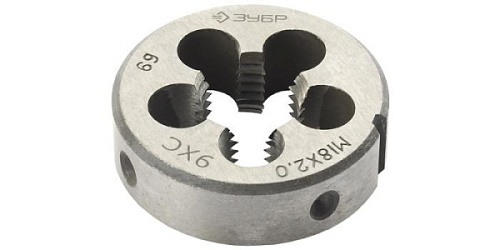 Плaшкa ЗУБР "МАСТЕР" круглая ручная д/нарезания метрической резьбы мелкий шаг М6*0,75 32721