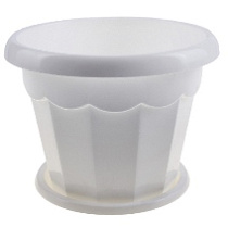 Кашпо Гармония 1,5 л с/подств.белый 55158