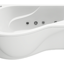 Ванна акриловая Капри 1700х945 R + лицевой экран Капри R + слив-перелив 33634