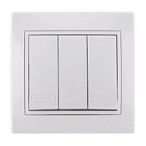 Выключатель 3-кл. СП Мира бел/сер. Lezard 10568