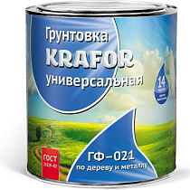 Грунт KRAFOR ГФ-021, серый, 6 кг 36479