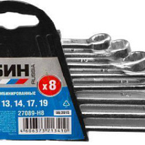 Набор комбинированных гаечных ключей 8 шт, 6 - 19 мм, СИБИН 59879