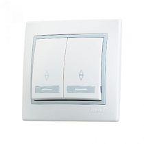 Выключатель 2-кл. СП Мира бел/сер. Lezard 47158