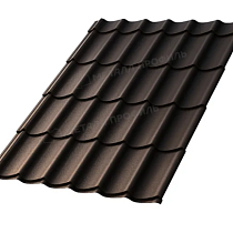 Металлочерепица МП Ламонтерра (VALORI-20-DarkBrown-0.5) 69222