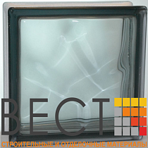Стеклоблок окрашенный в массе "Волна" ГРАФИТ 19*19*8 см. Glass Block Grey 1919/8 Wave 67558