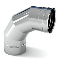 Сэндвич колено 90* (430/0,5мм+оцинковка) Ф120х200 52944