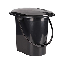Ведро-туалет пластиковое 17л. с крышкой,черное М6355 (АЛЬТЕРНАТИВА,ЭКОНОМ) 69756
