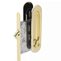 Ручки с замком PALLADIUM 01BK PB Латунь (овал) для раздвижных дверей 56403