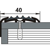 Профиль угловой наружный 20,8*35мм 0,9м ПУ 71.900.001ч с ПВХ вставкой, алюминий 47115