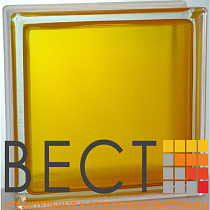 Стеклоблок окрашенный внутри "Арктика" медовый 19*19*8 см. Glass Block Honey 1919/8 Arctic 67564