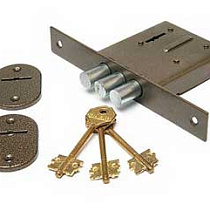 Замок врезной гаражный 3ВУ-005 (5 ключей) (БОРОВИЧИ) (без ручек) 23631