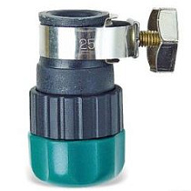 Соединитель с хомутом для шланга 1/2 и труб 16-21 ударопрочн.пластик (50/100) "FEONA" 137-2012 58096