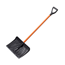 Лопата снеговая пласт. "КРЕПЫШ" 440*315мм с алюминиевым черенком и ручкой, с металлической пластиной "ЦИКЛ" 31828