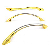 Ручка-дуга мебельная скоба SANAK 96мм  (матовый хром/золото) 69260