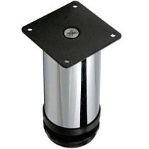 Ножка мебельная регулируемая D50мм Н-10см (хром) крепление черный квадрат 04.01.029 69279