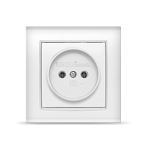 Розетка Бриллиант 1-м СП б/з белая 57803