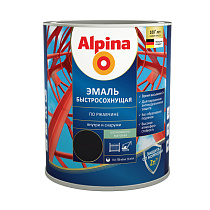 Грунт-эмаль по ржавчине быстросохнущая черная (RAL 9005) 2,5л "LINNIMAX" 73278