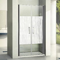 Душ. ограждение PANDORA SD-100-T-CH (1000*1850мм) стекло прозрачное с рисунком Тростник 6 мм 55774