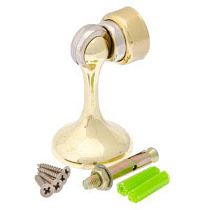 Упор дверной высокий магнитный 02 (40х80мм) золото КОРАЛ 50201