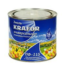 Эмаль KRAFOR ПФ-115, шоколадная, 6 кг 36531